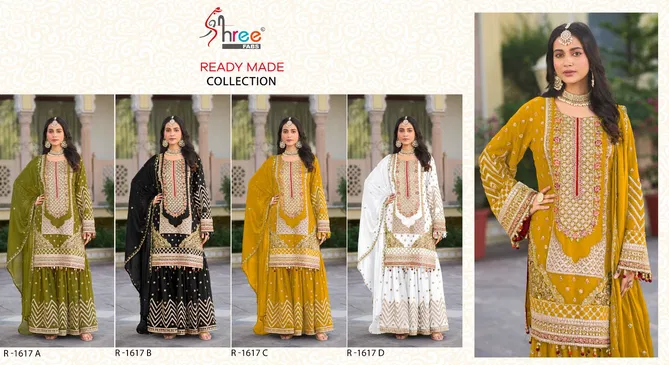 R 1617 By Shree Fabs Chinon Embroidery Pakistani Readymade Suits Exporters In India